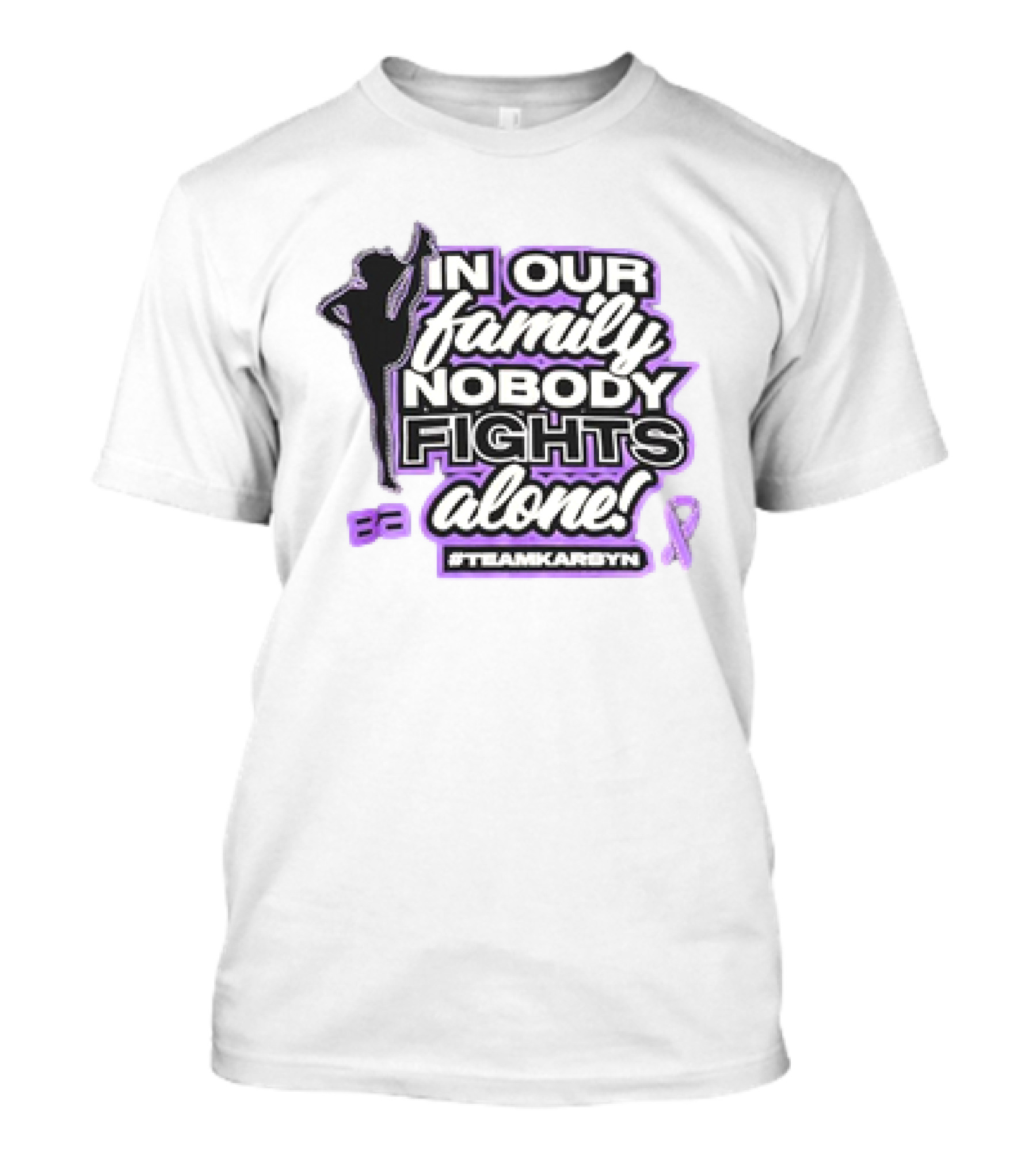 In Our Family Nobody Fights Alone Team Karsyn Ribbon T-Shirt