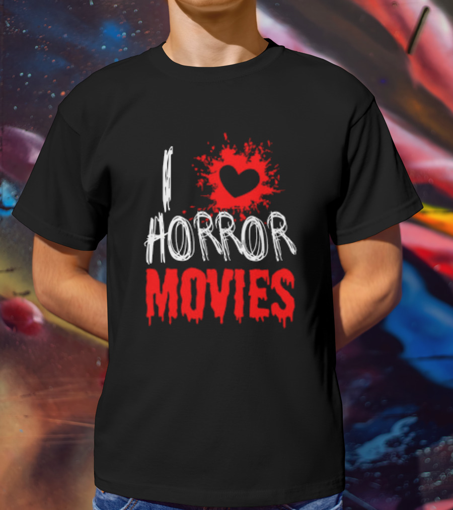 I Heart Horror Movies With Red Splatter T-Shirt