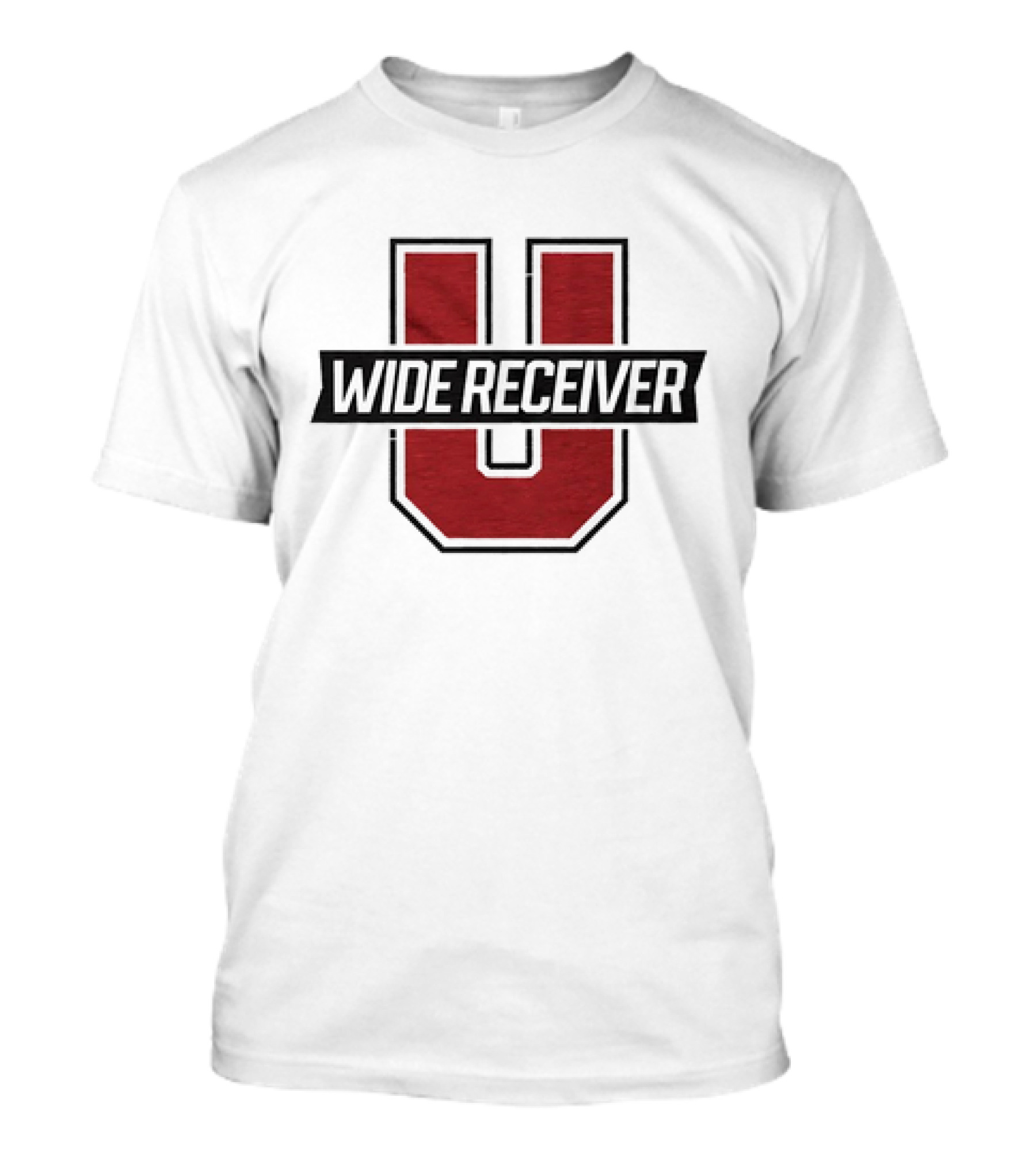 Wide Receiver U Football Inspired Logo Red And Black T-Shirt