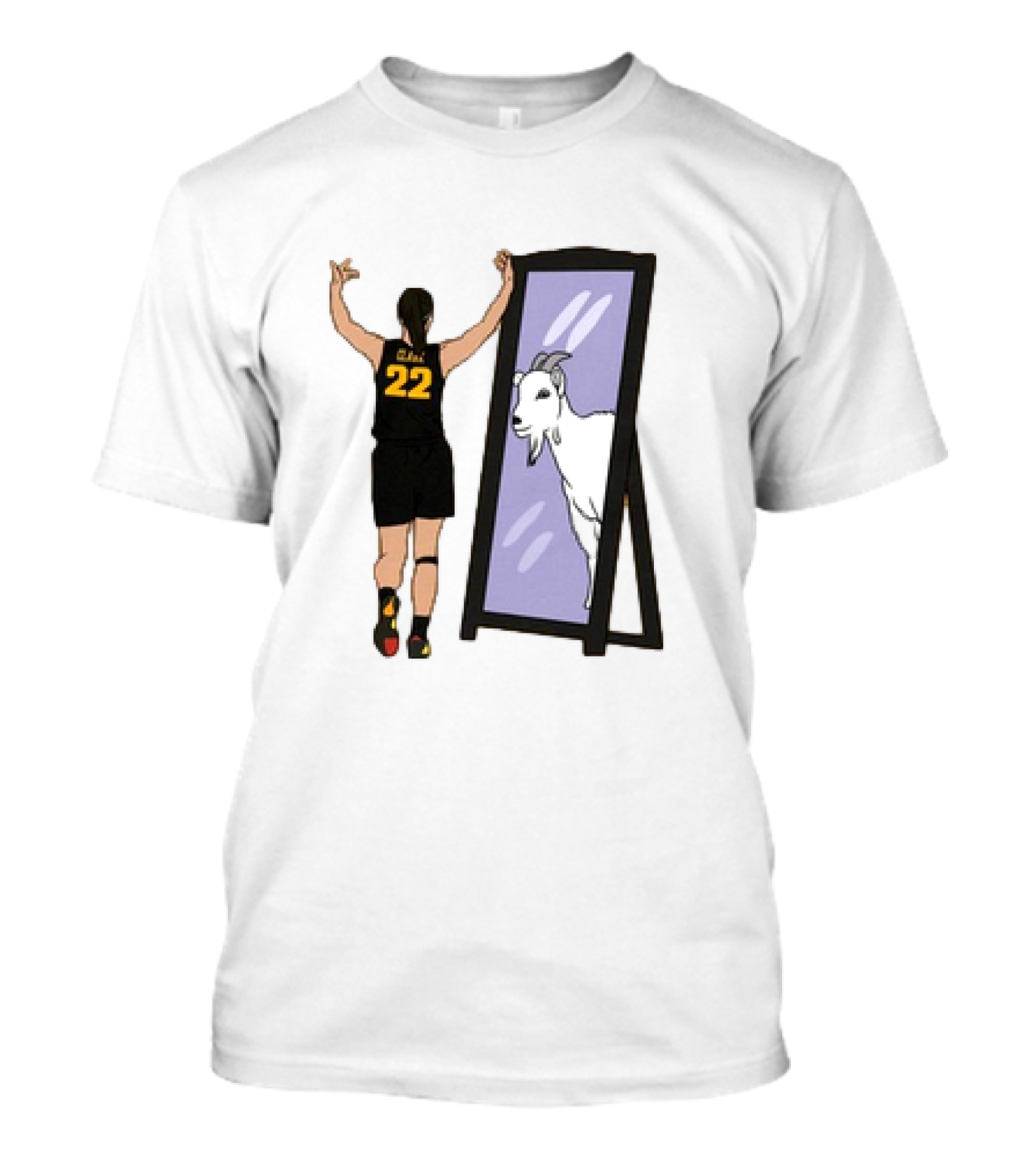Caitlin Clark 22 Iowa Mirror GOAT T-Shirt