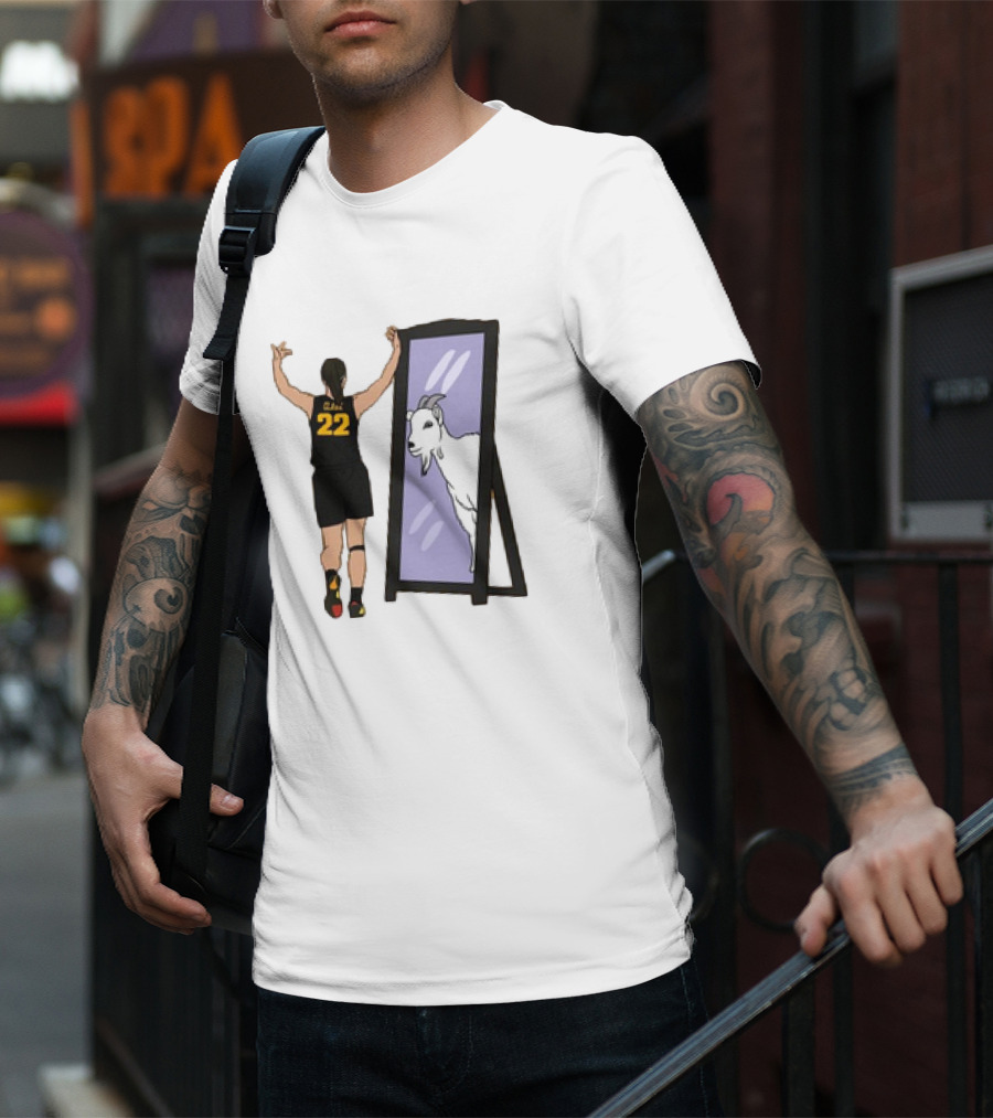 Caitlin Clark 22 Iowa Mirror GOAT T-Shirt
