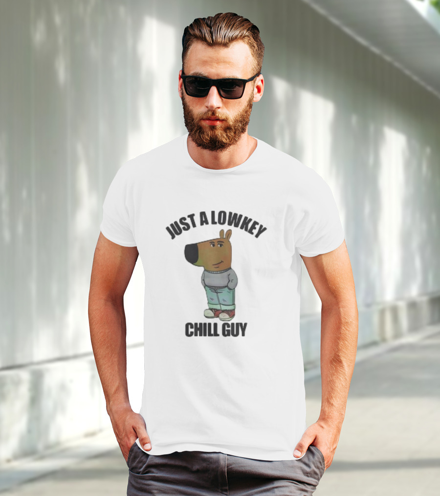 Just A Lowkey Chill Guy Retro Cartoon Style Character T-Shirt