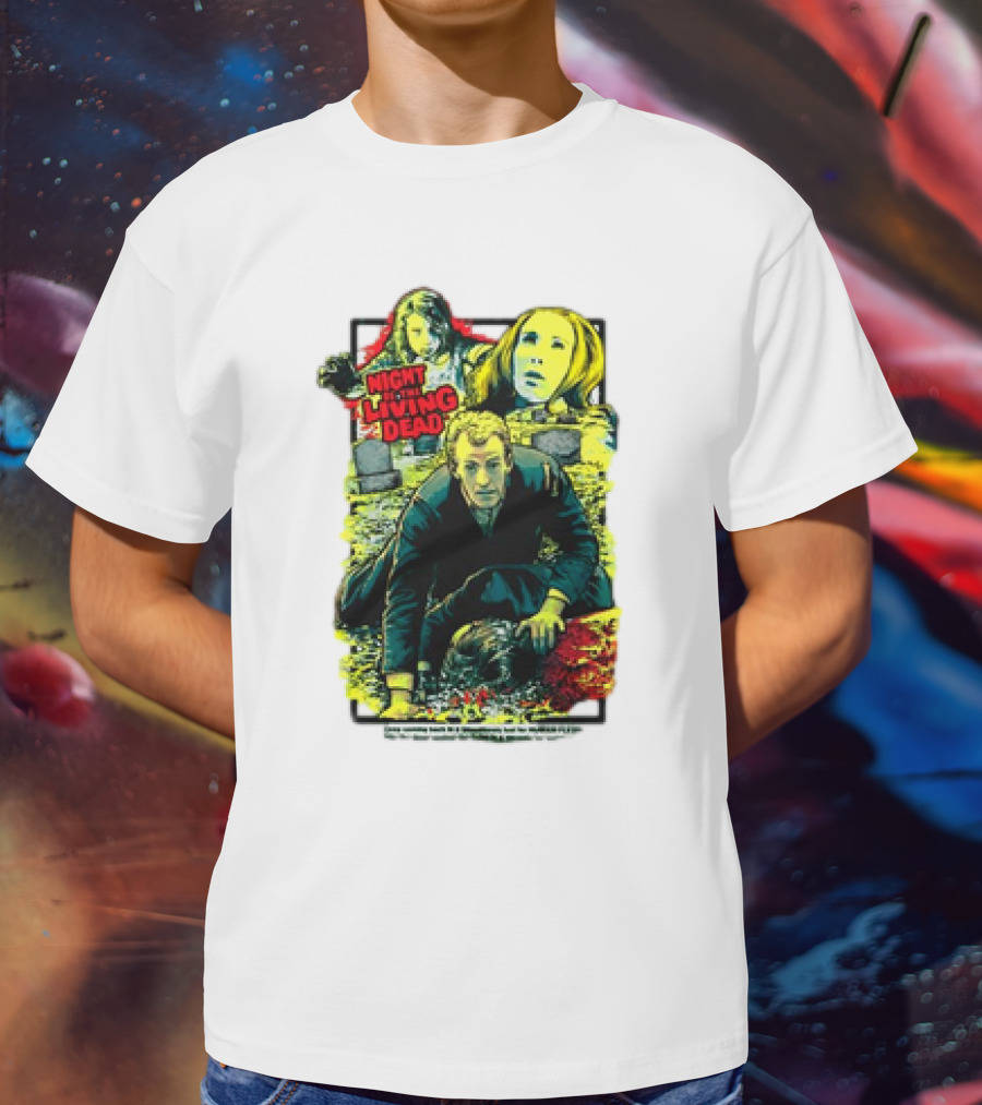 Night Of The Living Dead Classic Horror Scene With Surrounded By Death Faces T-Shirt