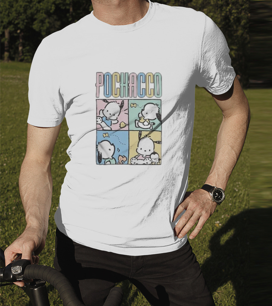 POCHACCO Pastel Grid Cute Comics Panel Series T-Shirt