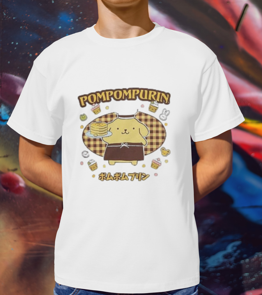 Pompompurin Sweet Pancake Delight With Cute Desserts T-Shirt