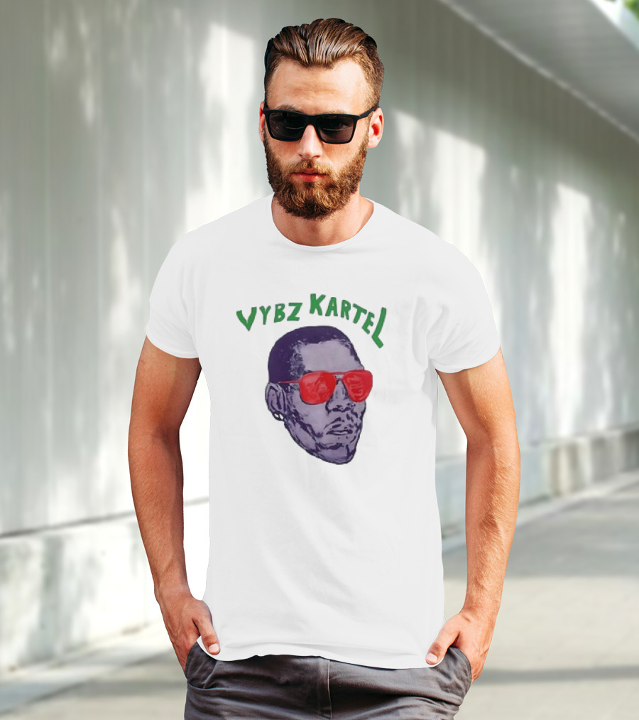 Vybz Kartel Head Red Sunglasses T-Shirt