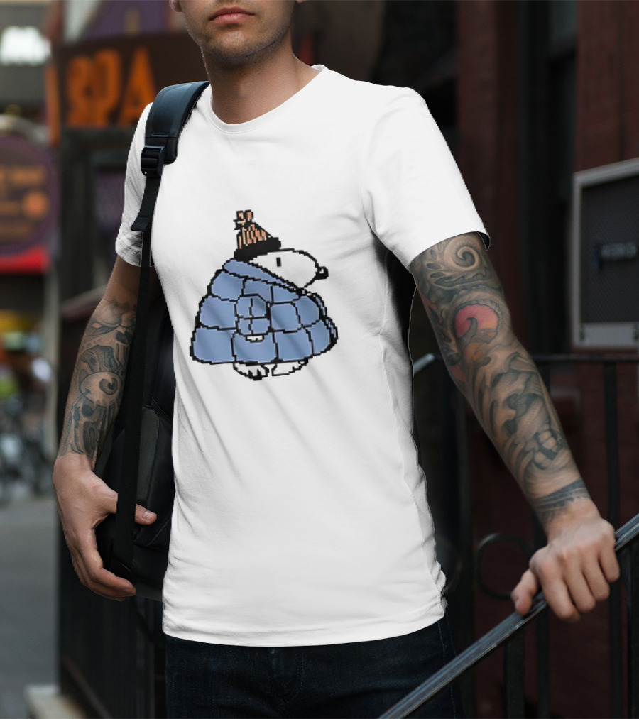 Snoopy Peanuts Winter Puffer Jacket Beanie T-Shirt