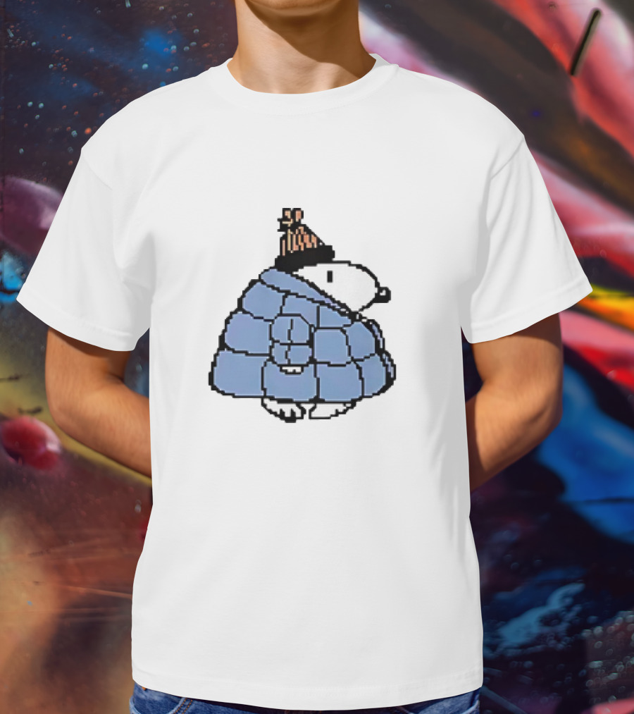 Snoopy Peanuts Winter Puffer Jacket Beanie T-Shirt