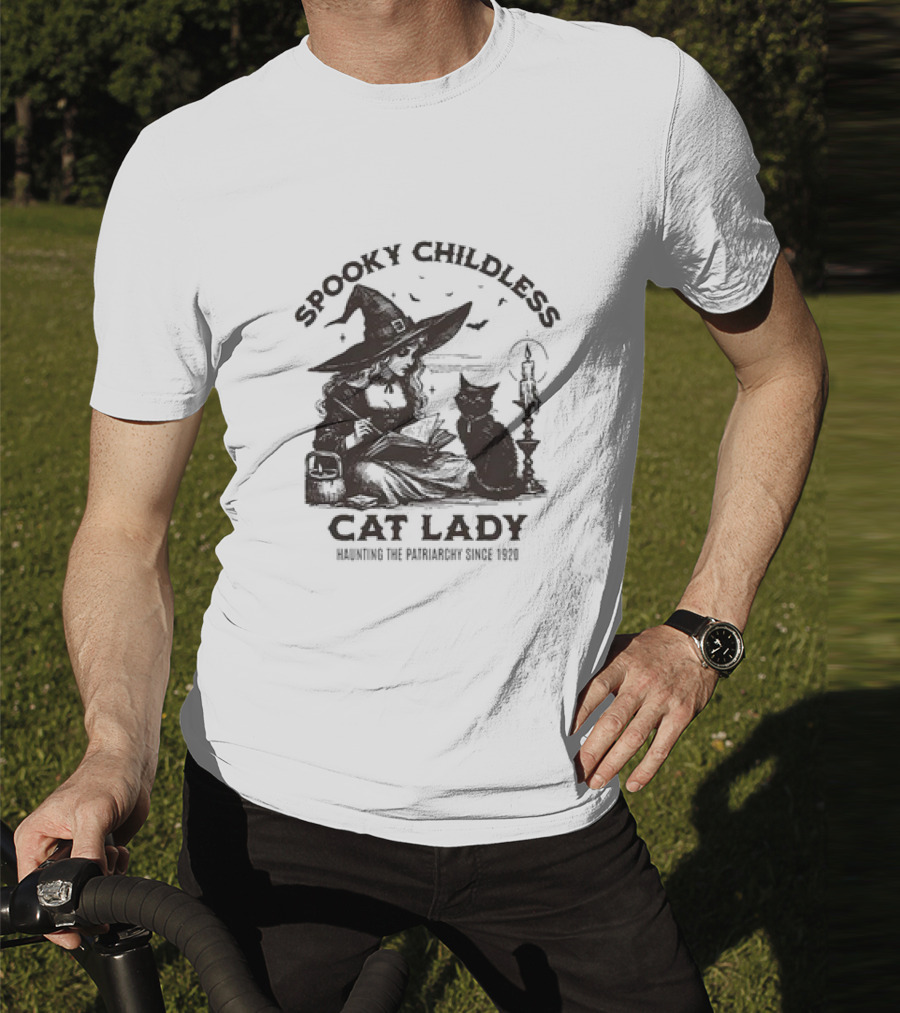 Spooky Childless Cat Lady Witch Haunting The Patriarchy Since 1920 T-Shirt