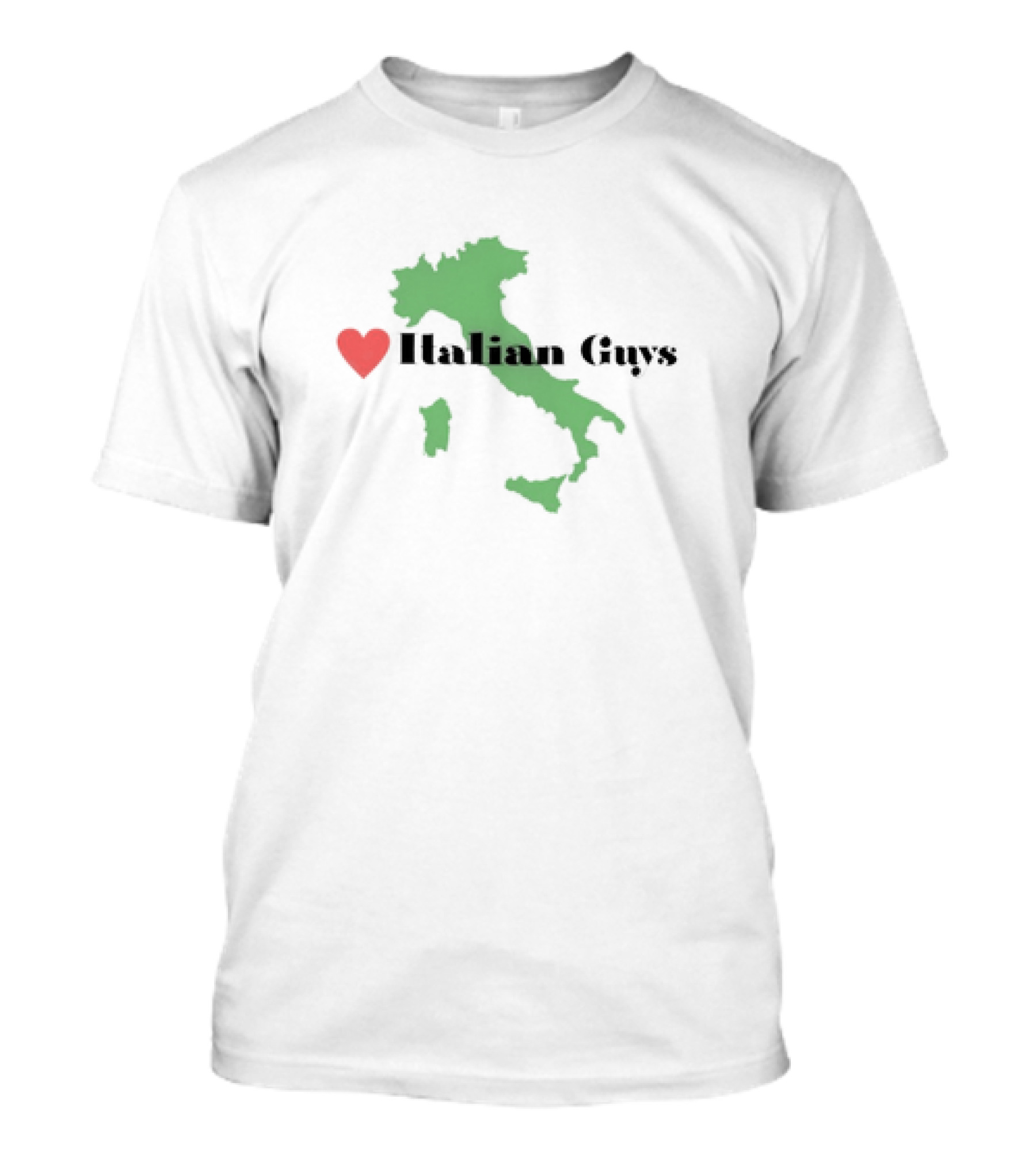 Heart Italian Guys Green Italy Map T-Shirt