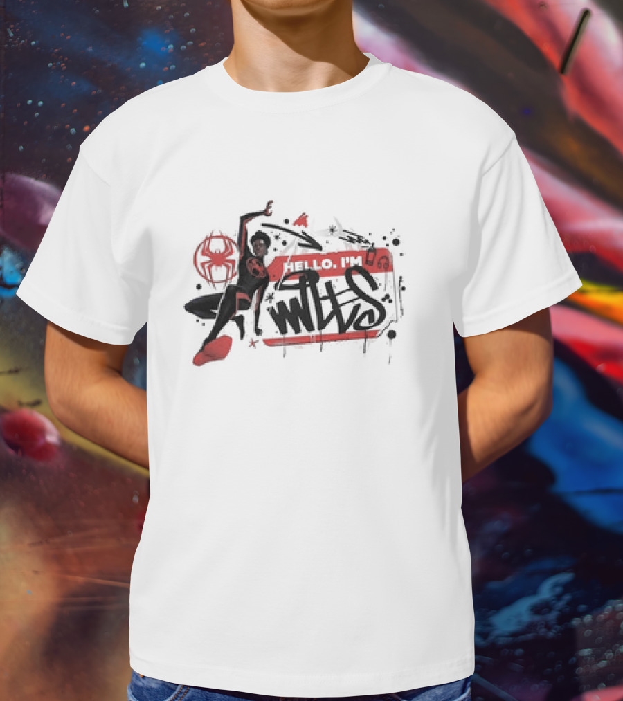 Marvel Spider-Man Across The Spider-Verse Hello I'm Miles T-Shirt