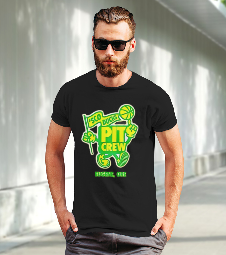 Sco Ducks Pit Crew Eugene Ore Oregon Ducks Basketball T-Shirt
