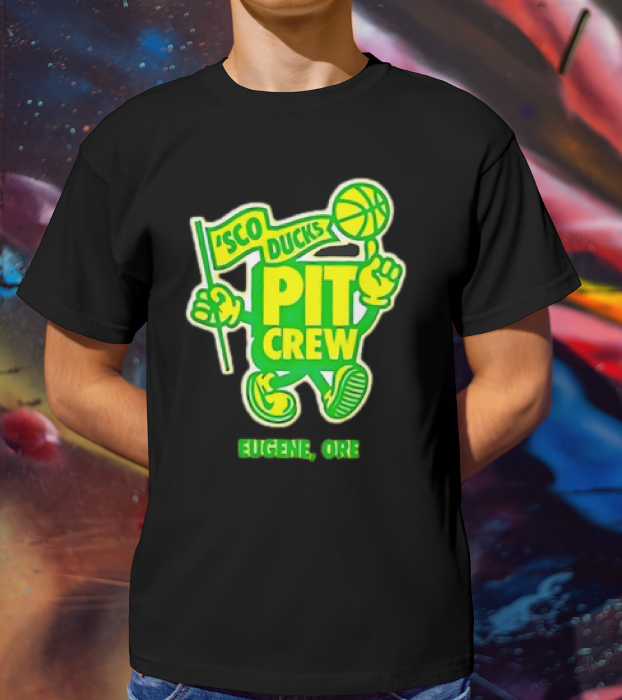 Sco Ducks Pit Crew Eugene Ore Oregon Ducks Basketball T-Shirt