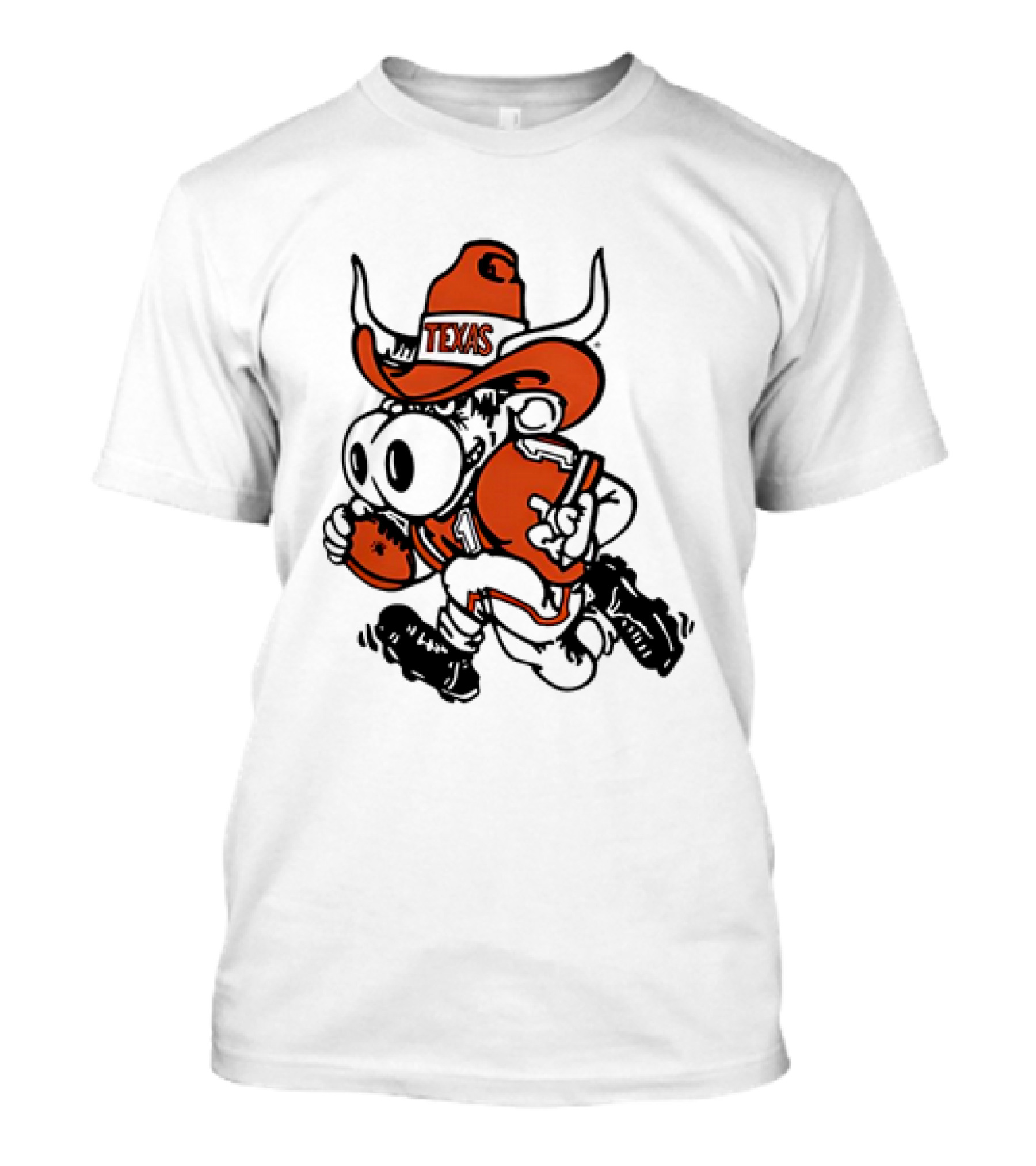 Bevo Texas Longhorn Football Mascot Running Cowboy Hat T-Shirt