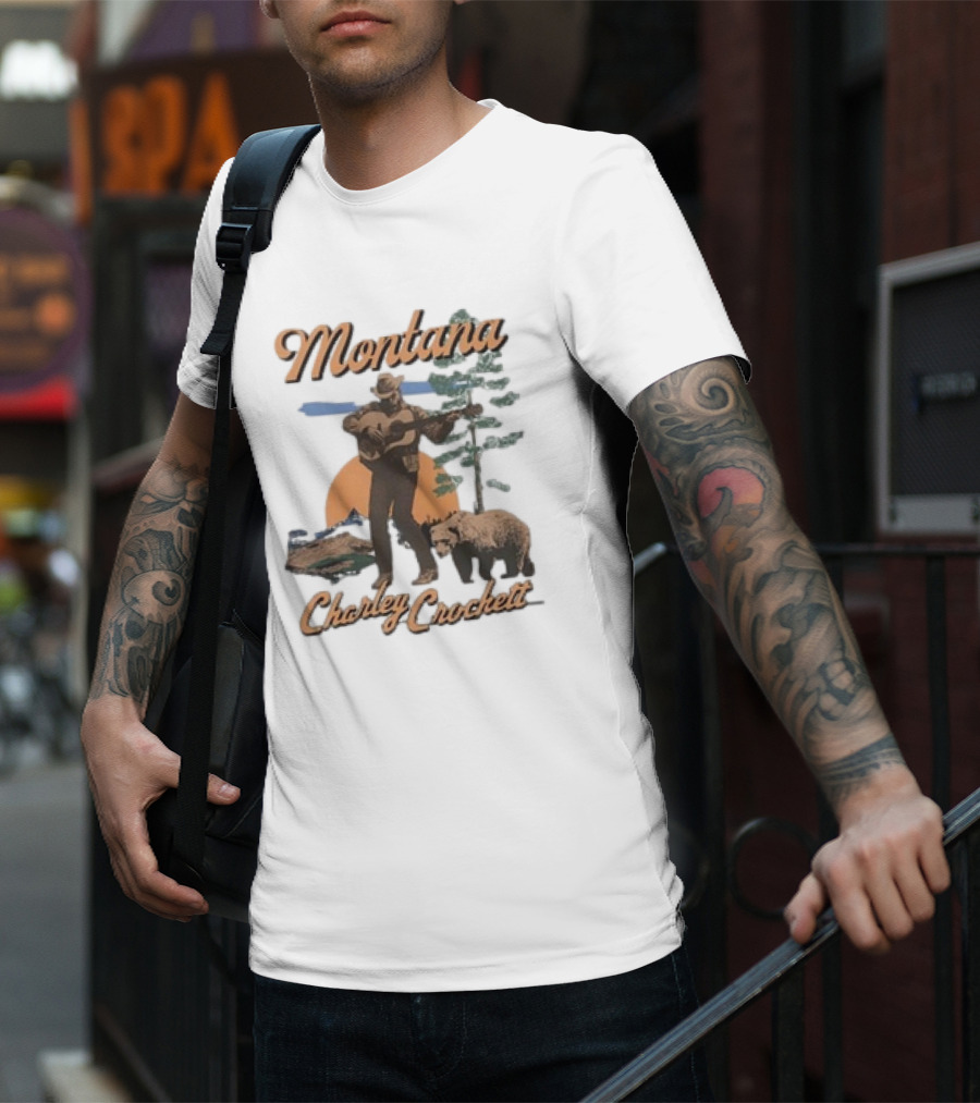 Charley Crockett Montana Bear Scenic Music Adventure T-Shirt