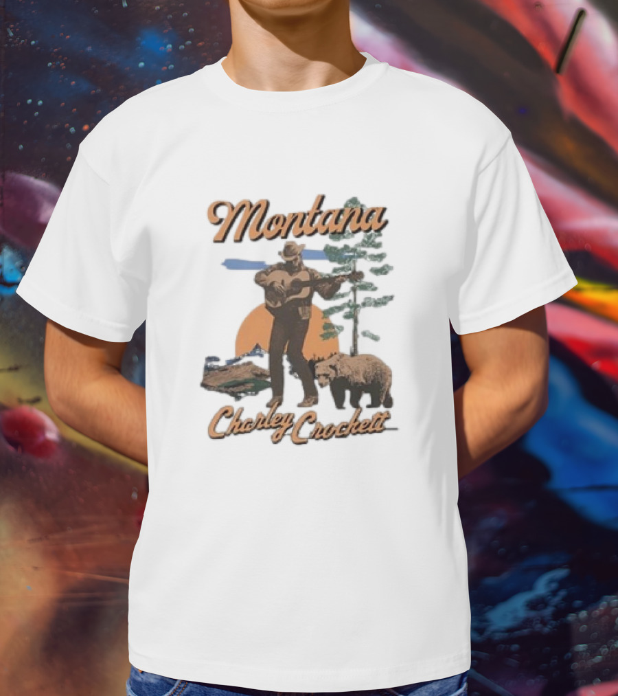 Charley Crockett Montana Bear Scenic Music Adventure T-Shirt