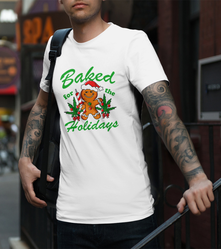 Baked For The Holidays Gingerbread Christmas Santa Hat T-Shirt
