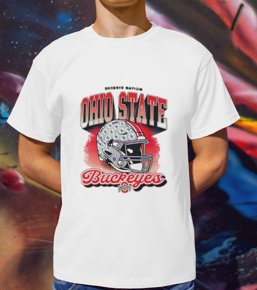 Ohio State Buckeyes Helmet Buckeye Nation Football T-Shirt