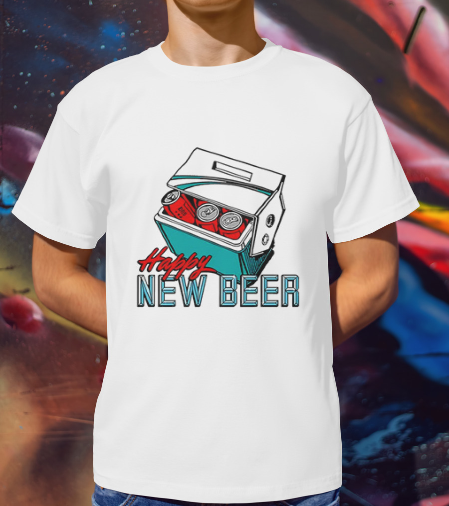 Happy New Beer Cooler With Cans T-Shirt