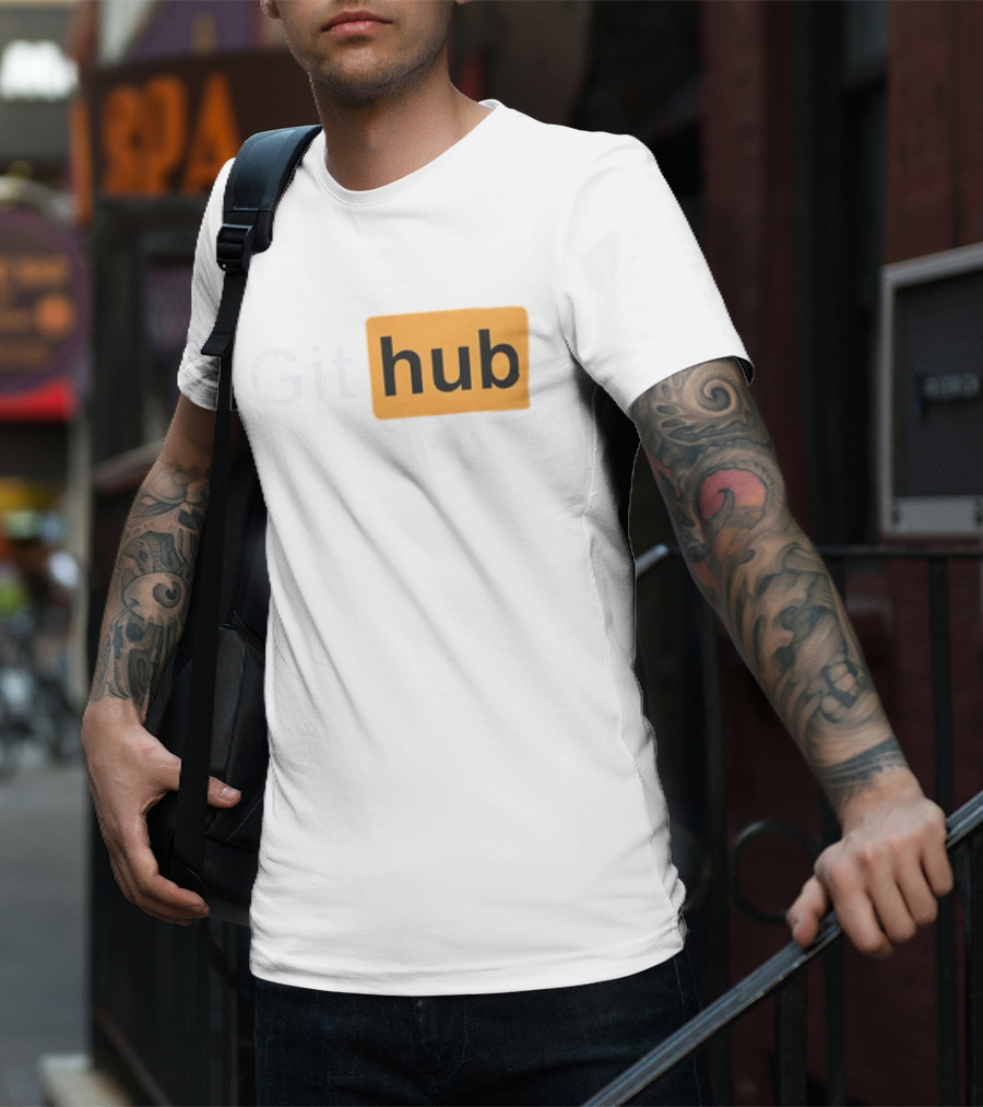 Git Hub Text With Yellow Highlight T-Shirt
