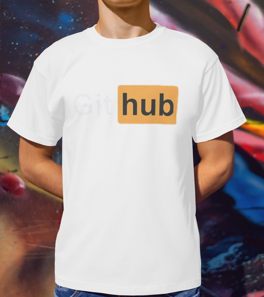 Git Hub Text With Yellow Highlight T-Shirt