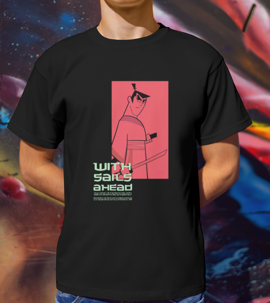 Samurai Jack With Sails Ahead Retro Style Fan T-Shirt