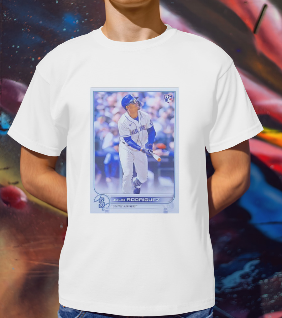 Julio Rodriguez RC Seattle Mariners MLB Baseball Card T-Shirt