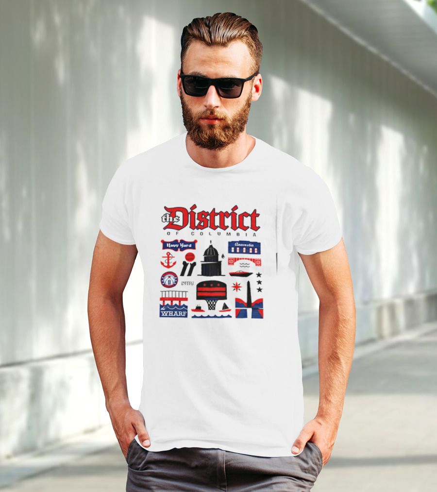The District Of Columbia Navy Yard Anacostia Wharf Symbols T-Shirt