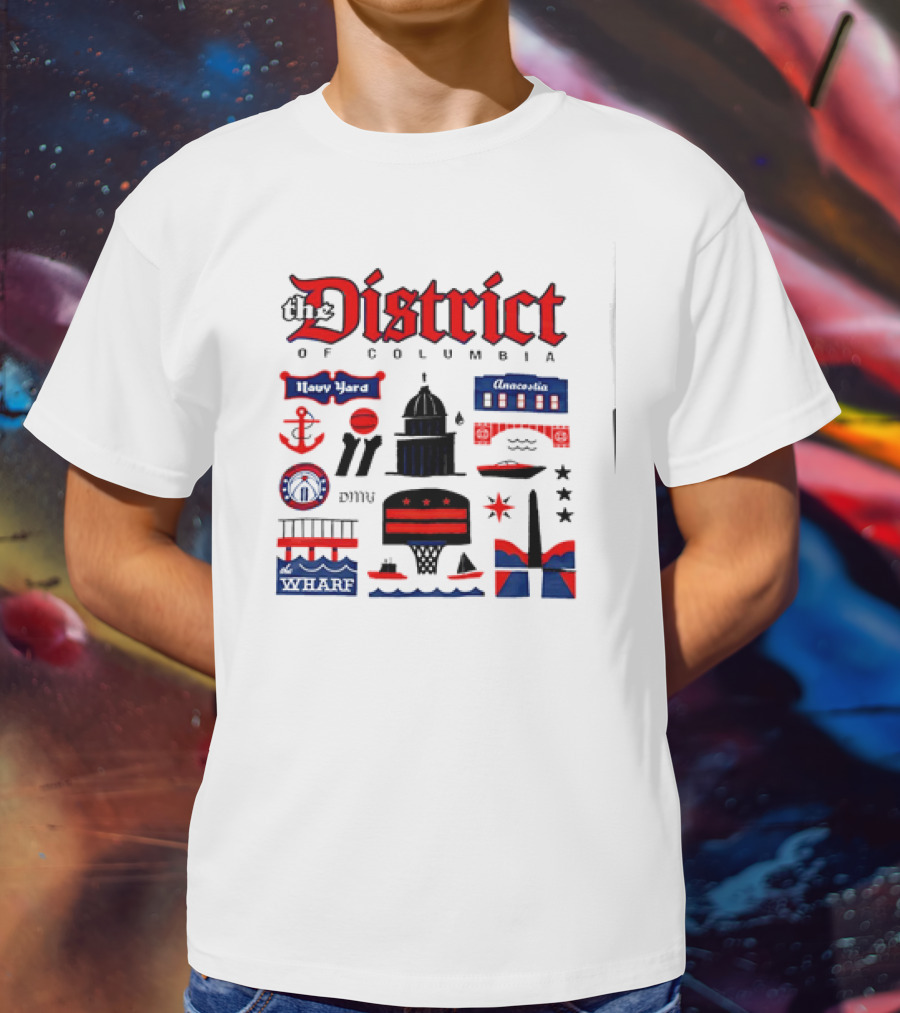 The District Of Columbia Navy Yard Anacostia Wharf Symbols T-Shirt