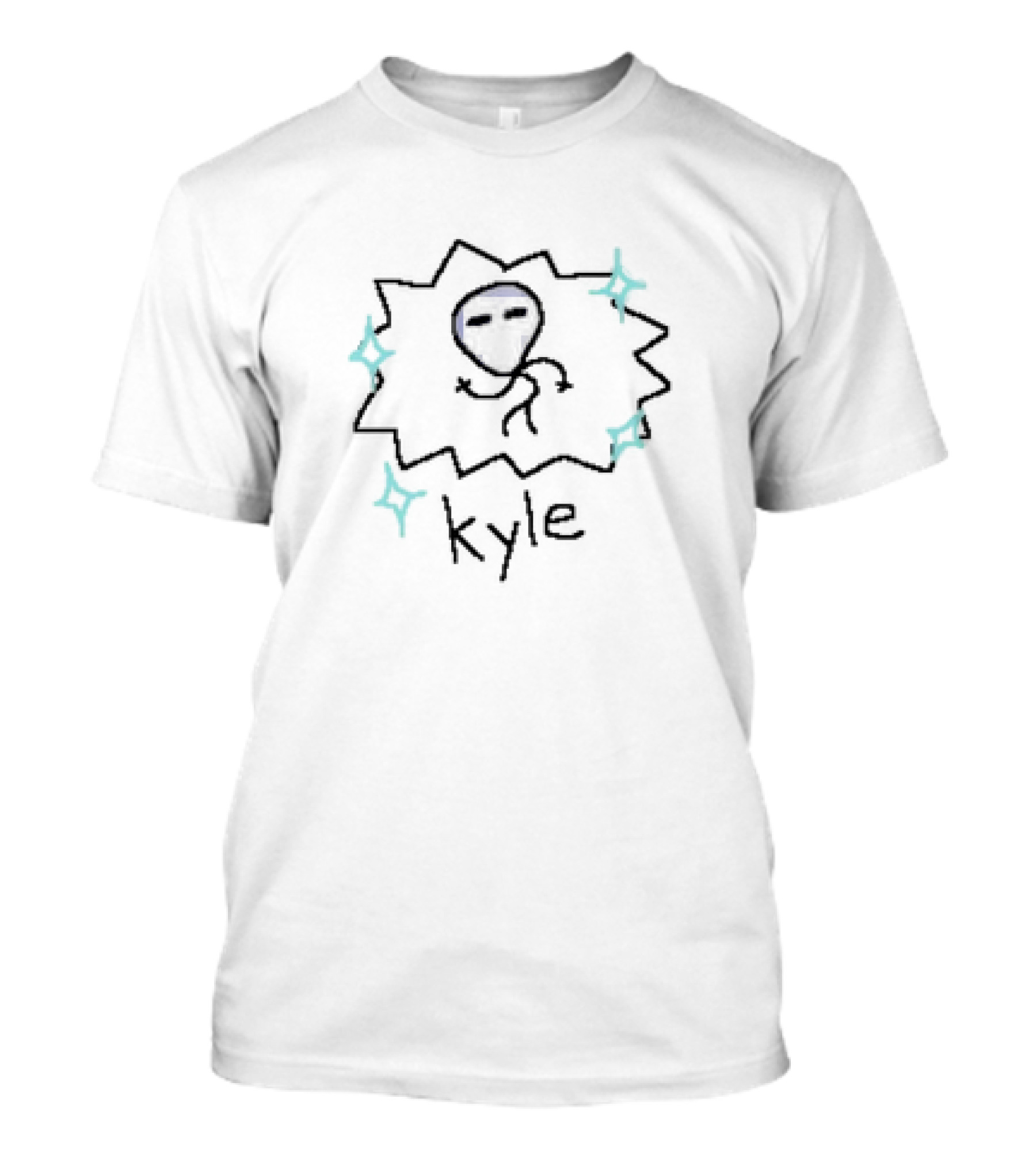 Ailen Raxdflipnote Kyle Alien Drawing With Sparkles T-Shirt