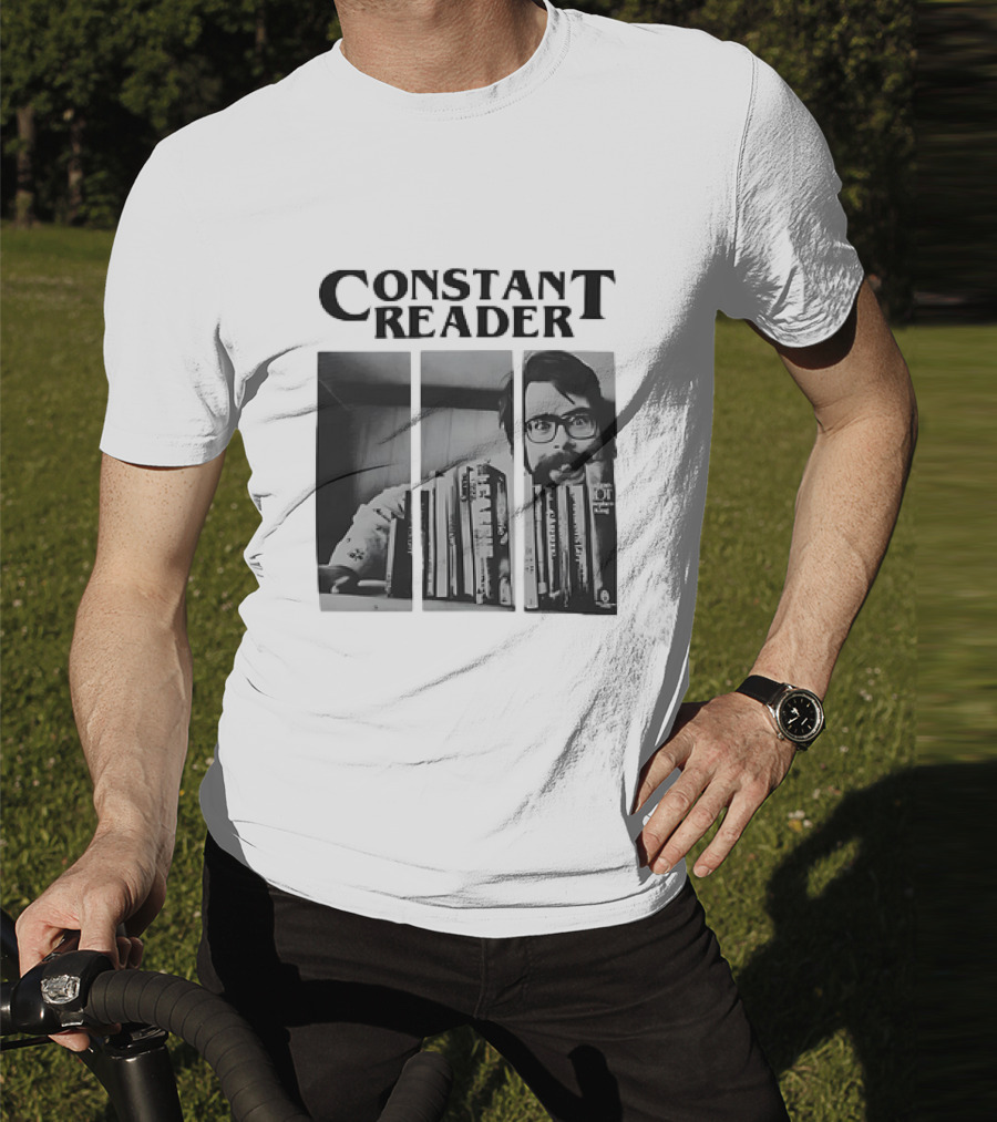 Constant Reader Stephen King Split Image With Books T-Shirt
