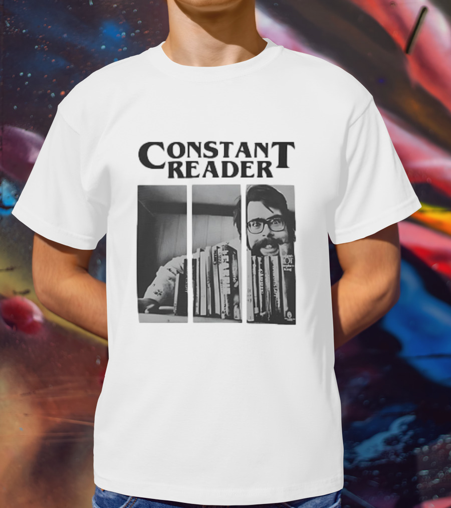Constant Reader Stephen King Split Image With Books T-Shirt