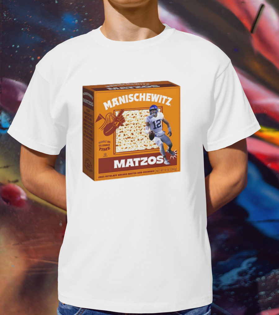 Manischewitz Matzos Jake Retzlaff Breaks Matzo And Records BYU Cougars Matzo Crunch Football T-Shirt