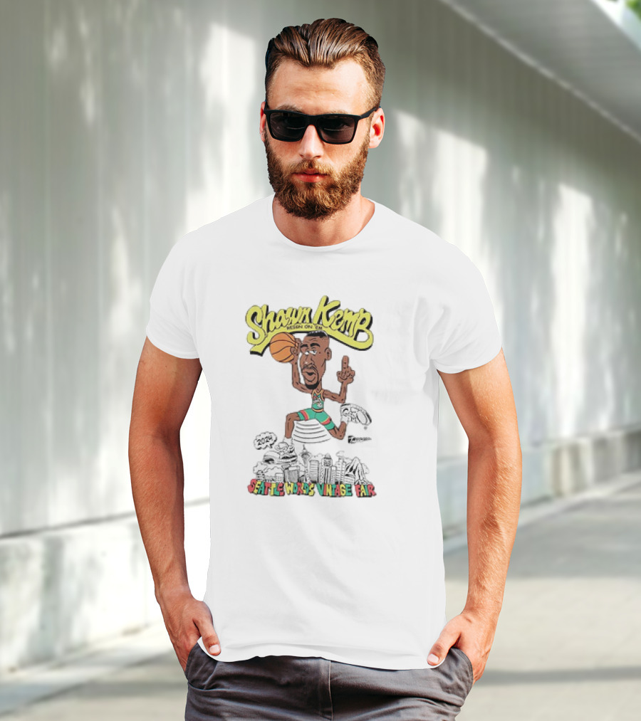 Shawn Kemp Seattle World's Vintage Fair Iconic Basketball T-Shirt