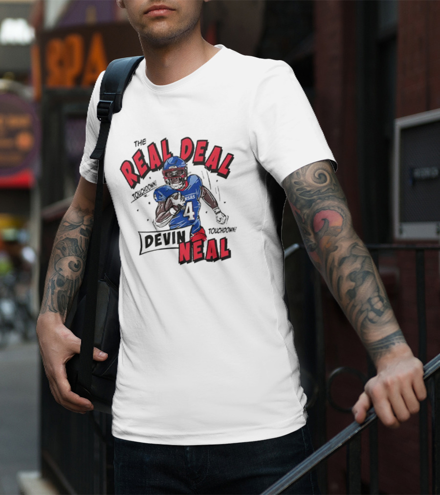 The Real Deal Devin Neal Kansas Touchdown Jayhawks T-Shirt