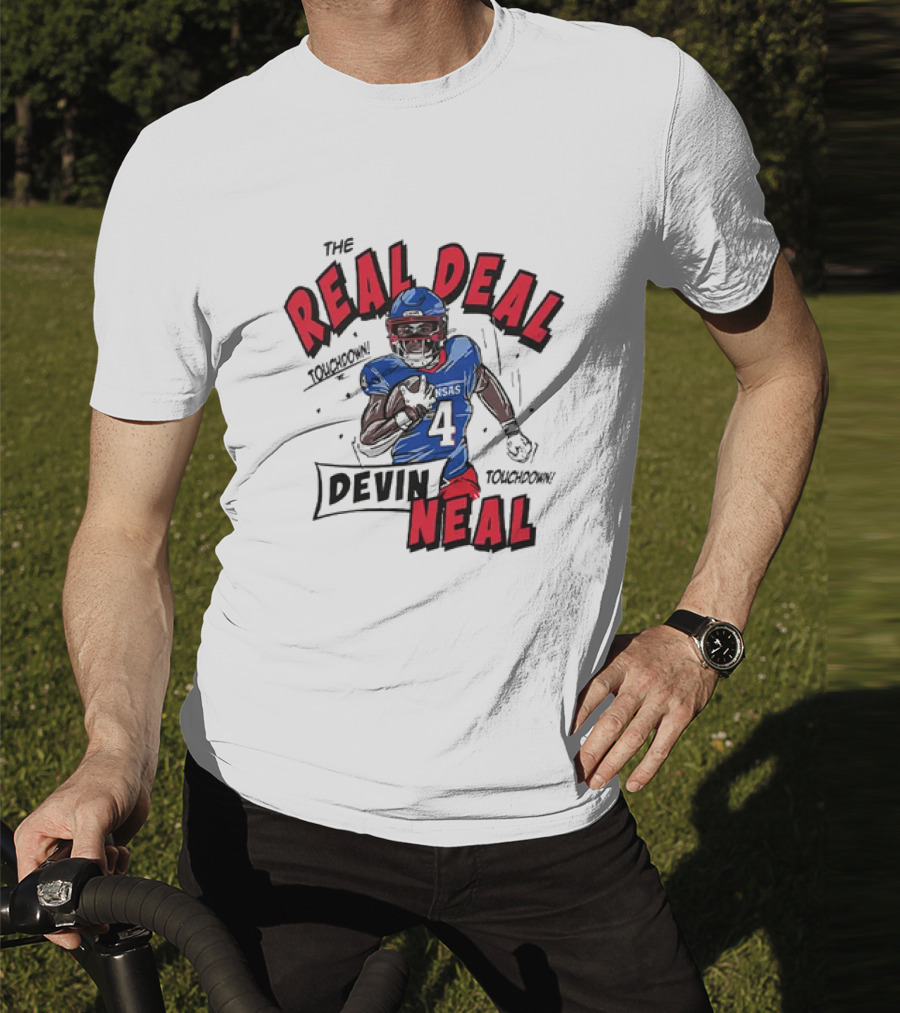 The Real Deal Devin Neal Kansas Touchdown Jayhawks T-Shirt