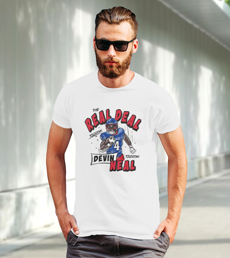 The Real Deal Devin Neal Kansas Touchdown Jayhawks T-Shirt