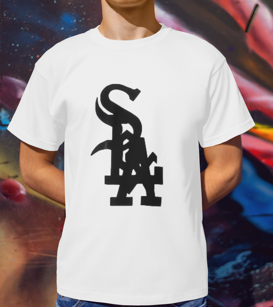 Chicago White Sox And Los Angeles Dodgers Logo Combination T-Shirt