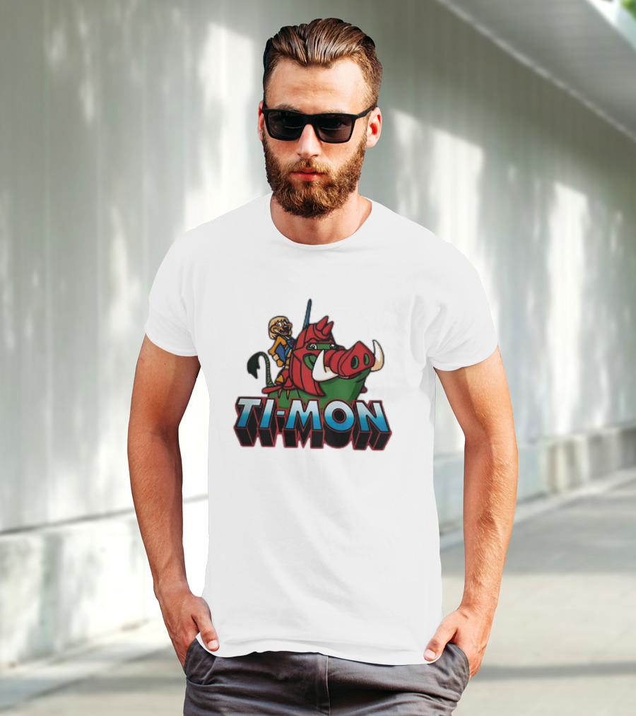 Ti-Mon Timon Riding He-Man Battle Cat Style Pumbaa T-Shirt