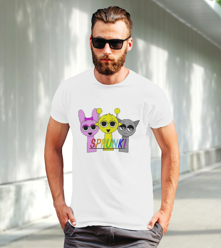 SPRUNKI Game Main Characters Bunny Chick And Cat T-Shirt