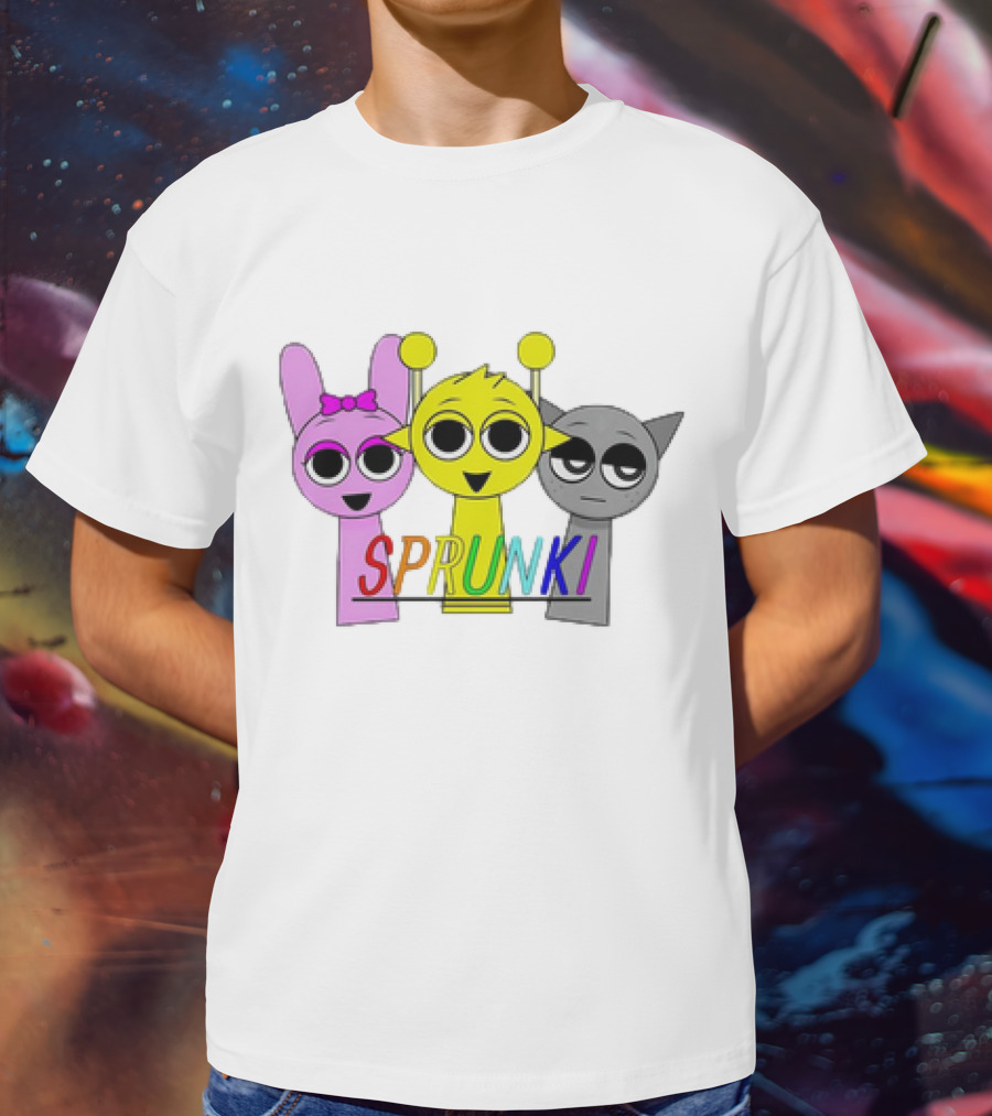 SPRUNKI Game Main Characters Bunny Chick And Cat T-Shirt