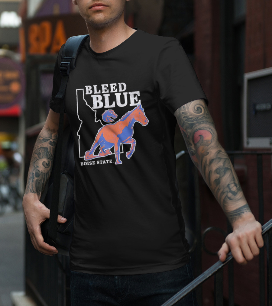 Bleed Blue Boise State Broncos Vintage Logo Idaho T-Shirt