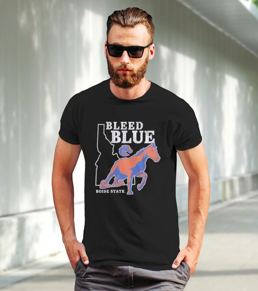 Bleed Blue Boise State Broncos Vintage Logo Idaho T-Shirt