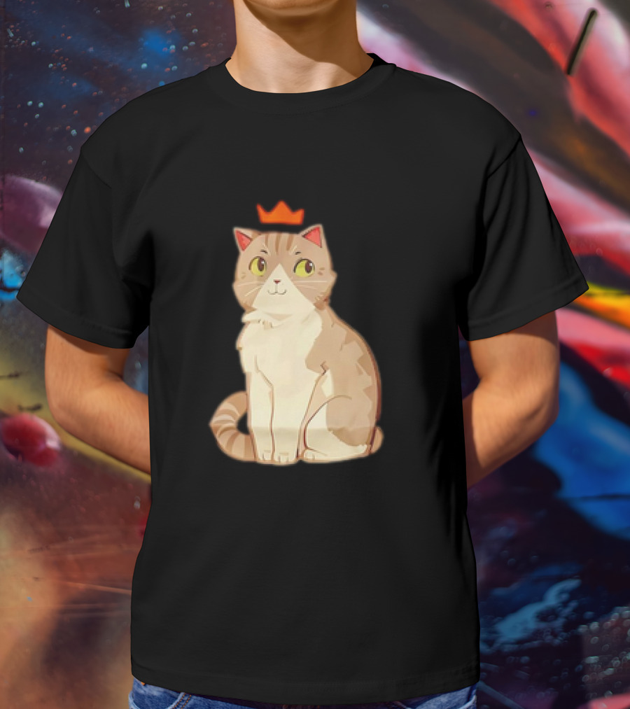 Good Times Cat With Orange Crown T-Shirt