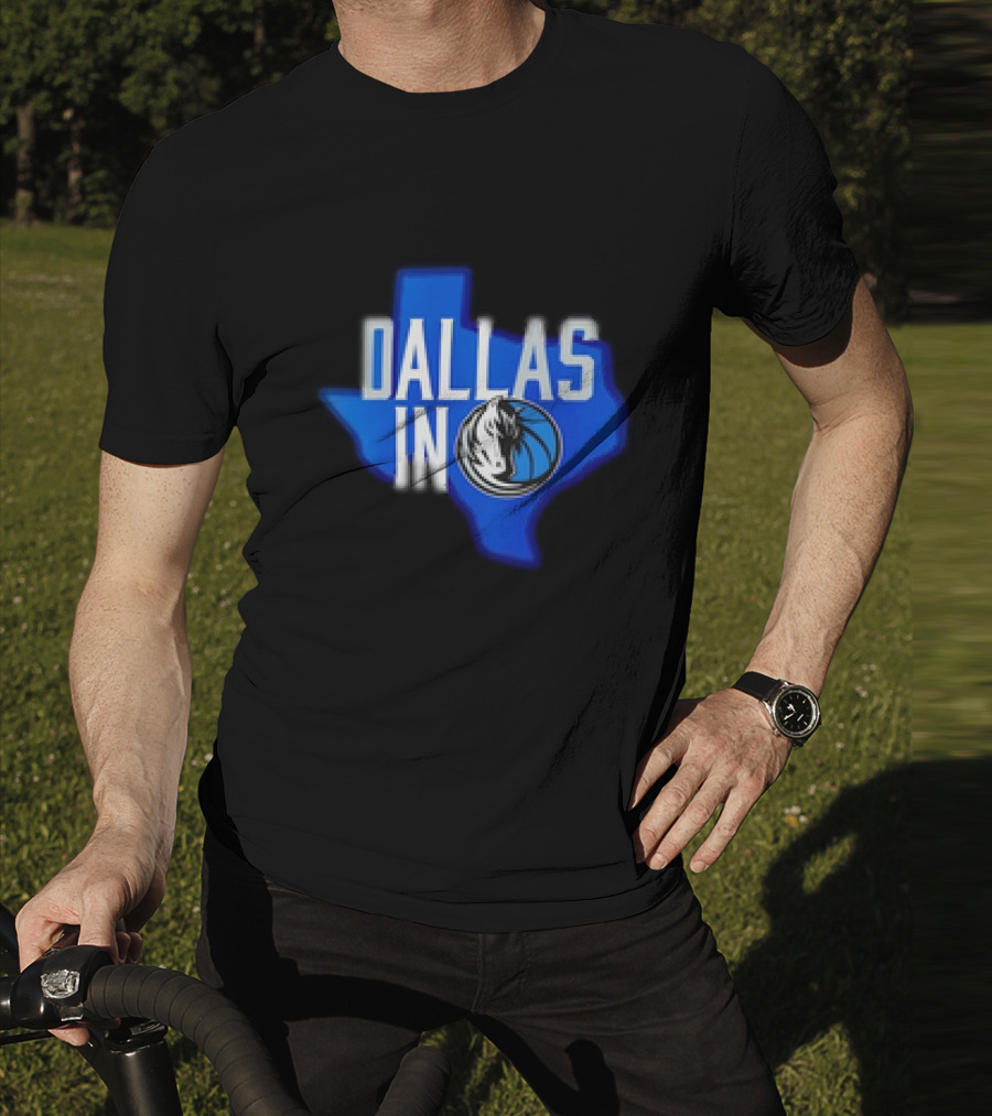 Dallas Mavericks Logo Texas Map Background DALLAS IN T-Shirt