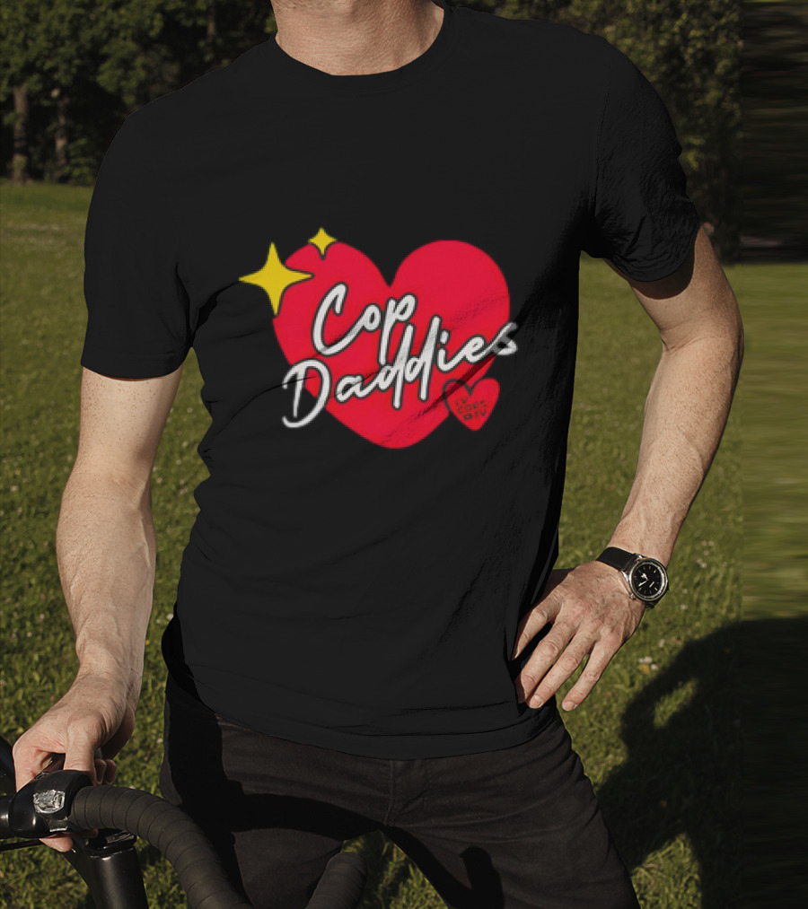 Cop Daddies Heart I Love Cops Girl Stars T-Shirt