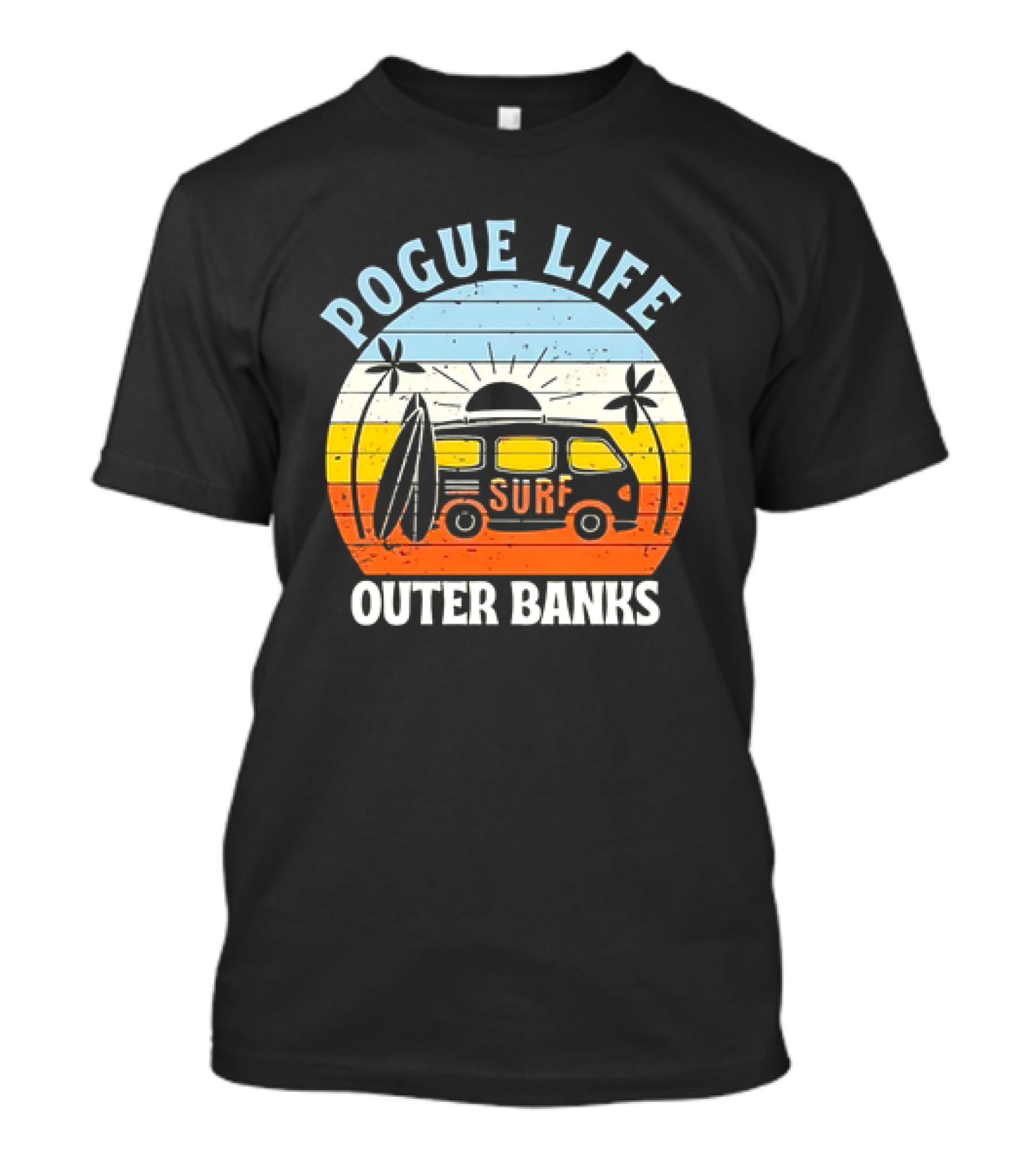 Pogue Life Outer Banks Surf Van Sunset Vintage T-Shirt