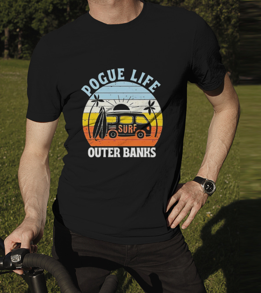 Pogue Life Outer Banks Surf Van Sunset Vintage T-Shirt