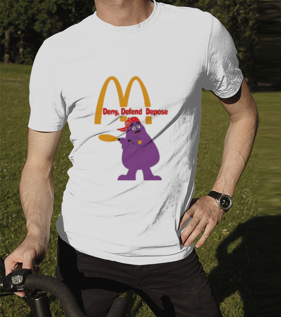 Grimace Baseball Bat Deny Defend Depose McDonald's Mascot T-Shirt