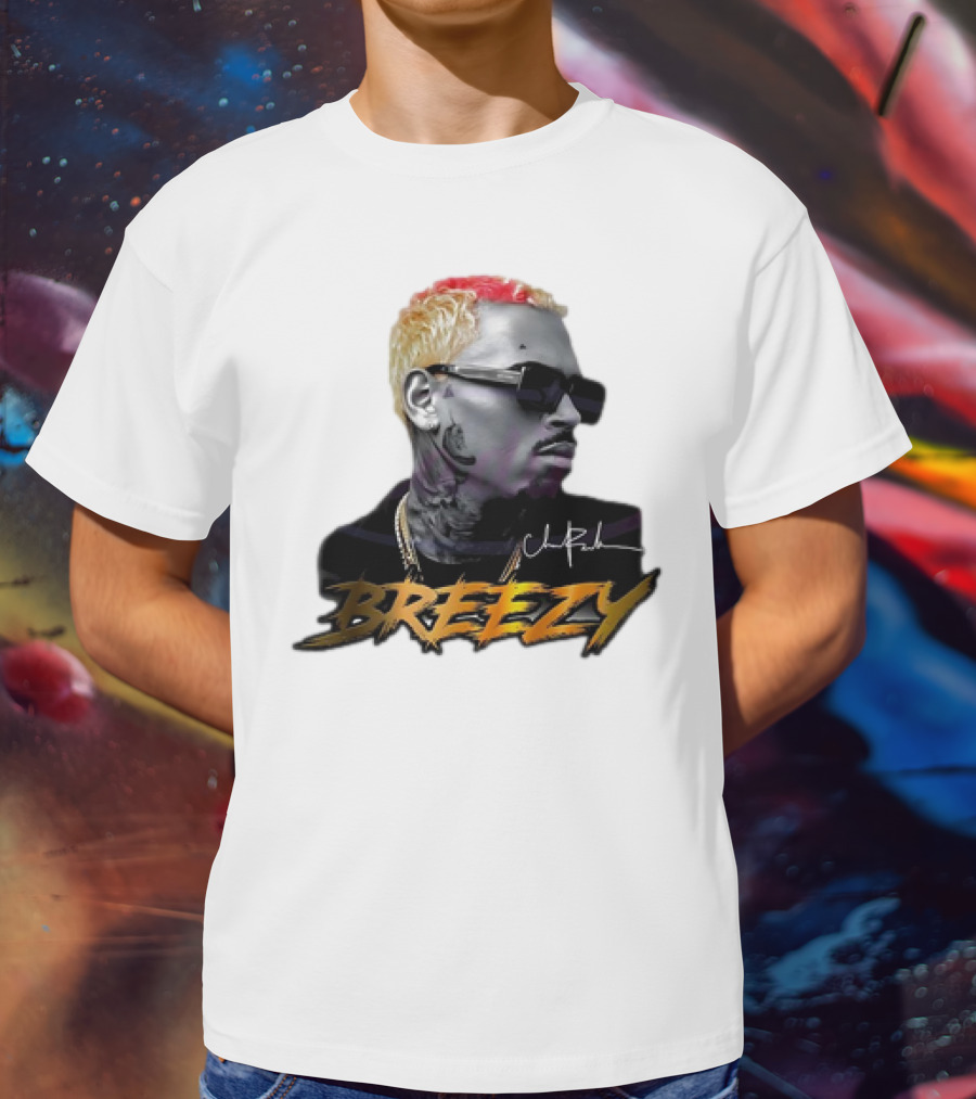 Breezy Chris Brown Signature Style With Sunglasses And Blonde Hair T-Shirt